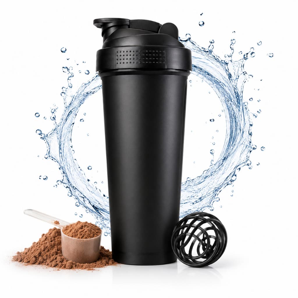 Coqueteleira Shaker 600ml livre de BPA com marcação de ML na lateral Esfera misturadora
