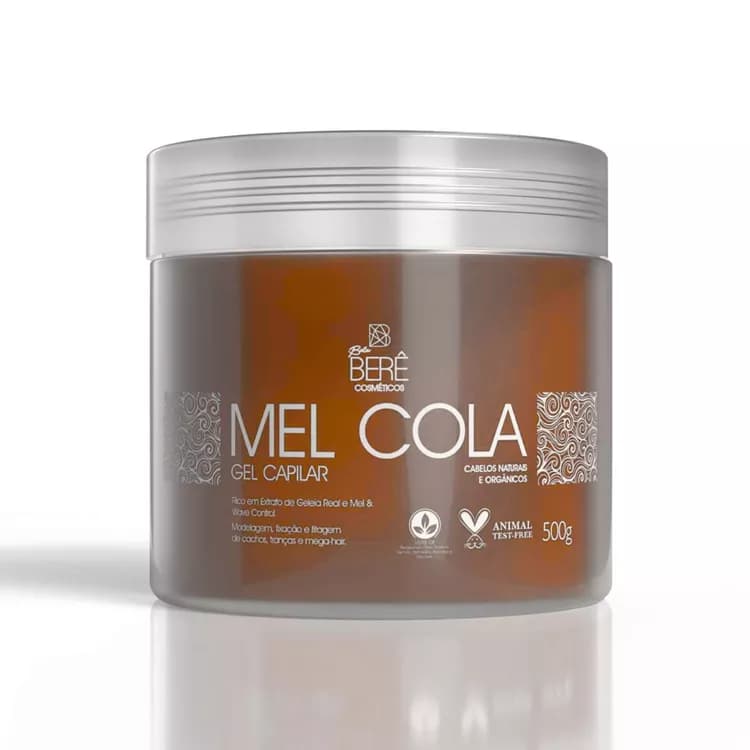 Bela Berê Mel Cola Gel Capilar 500g Fixação 72h Cachos Tranças Mega Hair Vegano