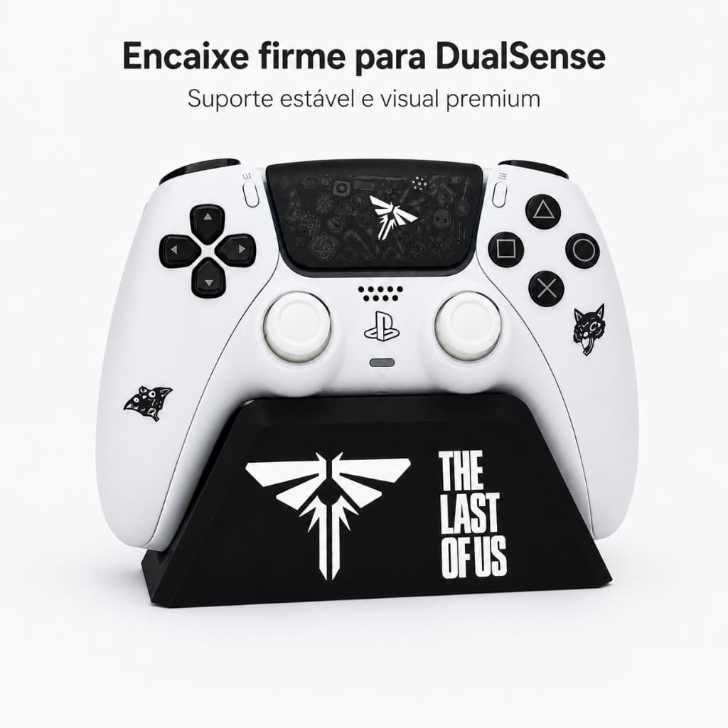Suporte Controle PS5 Tema The Last of Us Fireflies | Organizador Gamer de Mesa