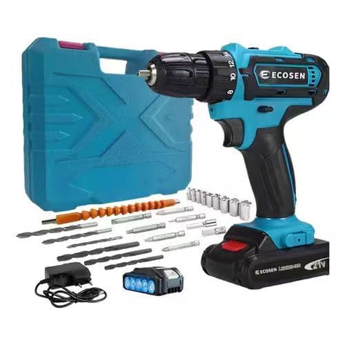 Parafusadeira Furadeira 12V 2 Baterias Sem Fio Bivolt 110V/220V 3 Velocidades