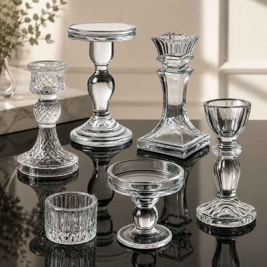 Castiçal de Vidro Porta Velas Aromáticas Mini Votiva 3 Dias Transparente