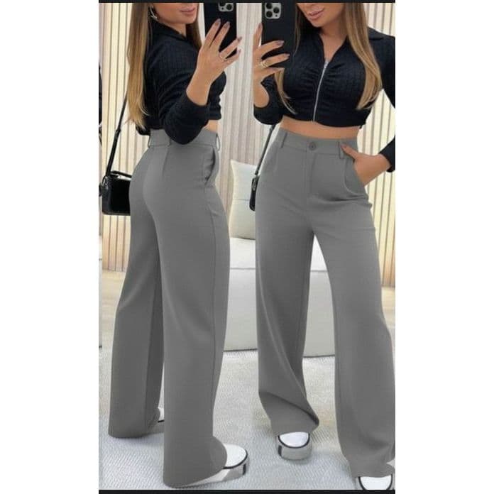Calça Pantalona Alfaiataria Premium Com Bolso PROMOÇÃO