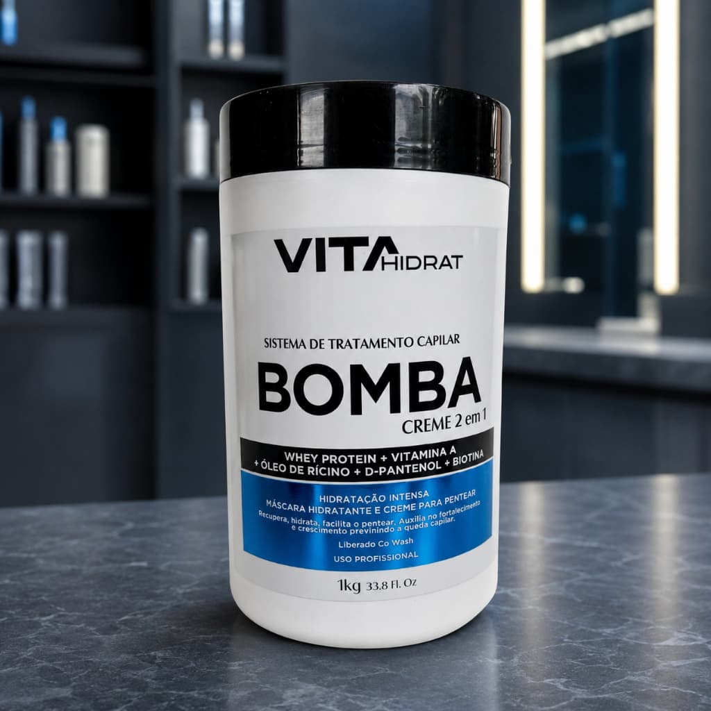 Creme Bomba 2 Em 1 Máscara Hidratante + Creme De Pentear Crescimento E Fortalecimento 1kg