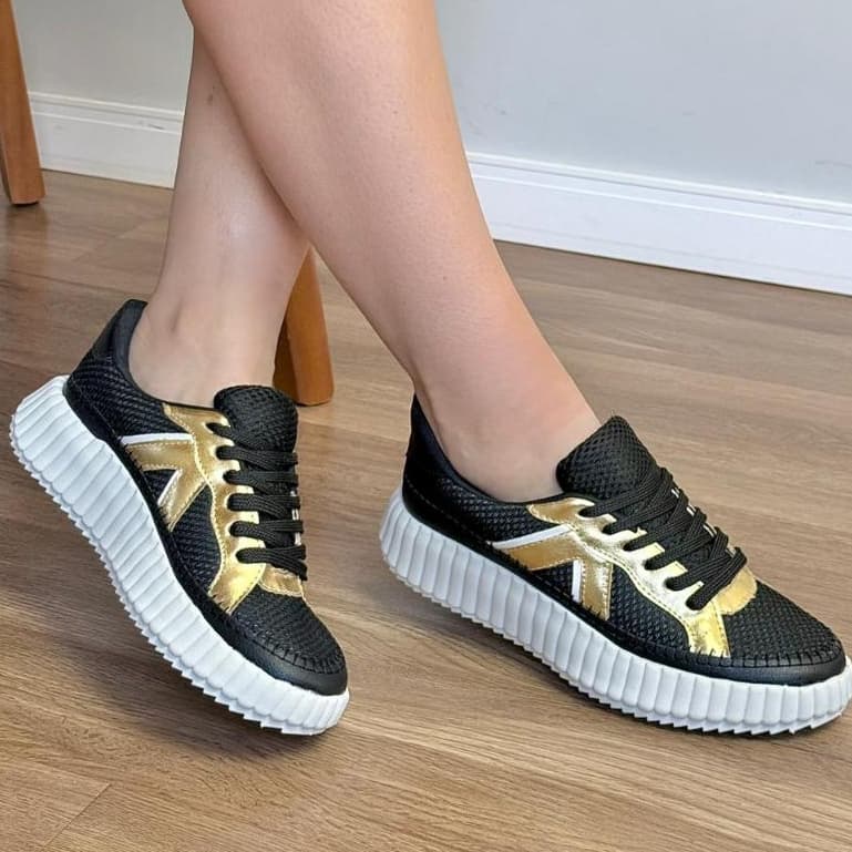 Tênis Feminino Casual Urbano Plataforma Solado Branco Alto Fashion