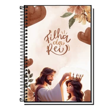 Caderno Personalizado Tema Bíblico - Feminino Capa Dura |1 a 20 Matérias |Escola, Organização.