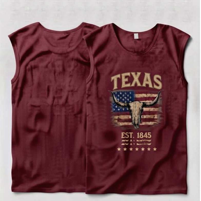Regata Unissex Estampa Texas Masculina Feminina Moda Casual Estilosa Básico Country 100% Algodão