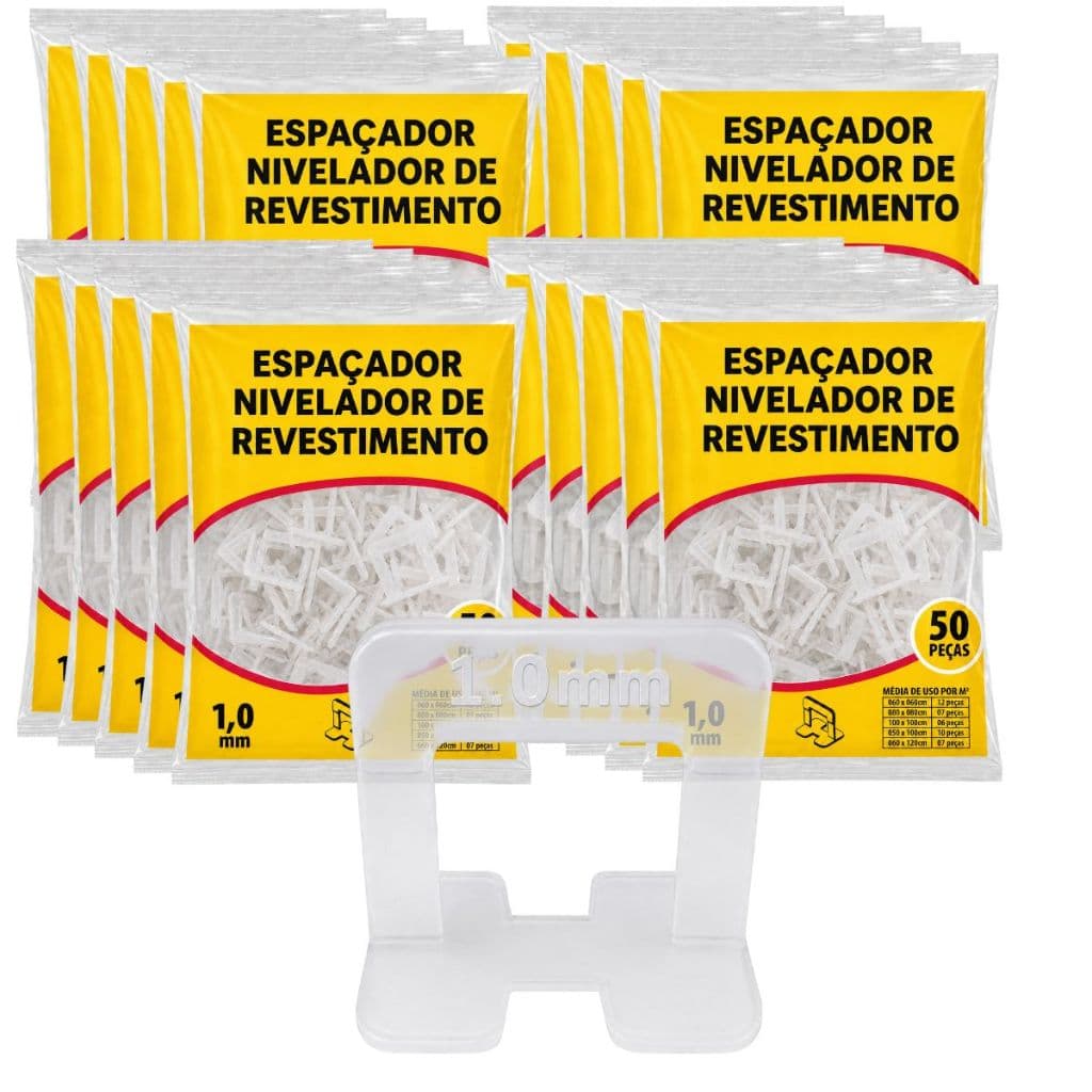 Kit 1000 Espaçador Nivelador Para Piso Azulejo Resistente 2mm 1,5mm 1,0mm