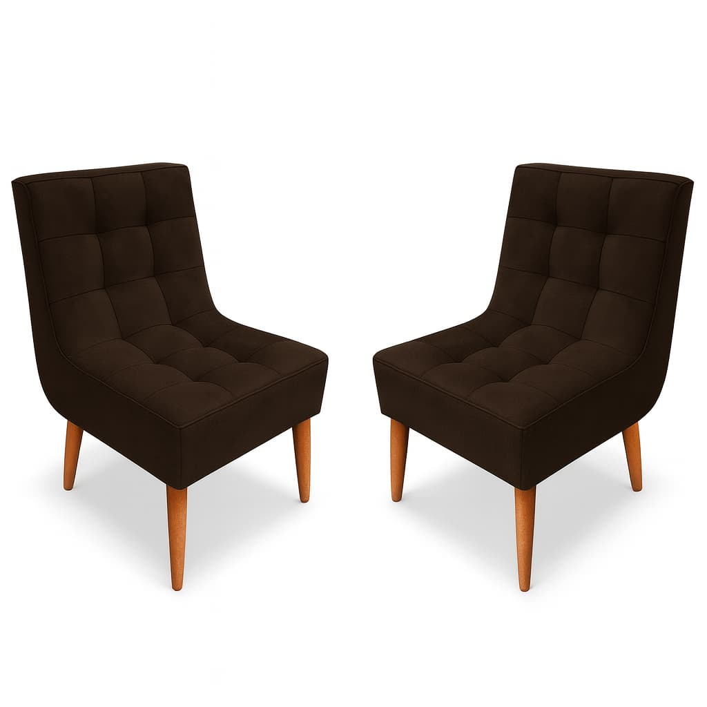 Conjunto 2 Cadeiras Trida Modernas Estofadas para Cozinha Sala de Jantar e Área Gourmet