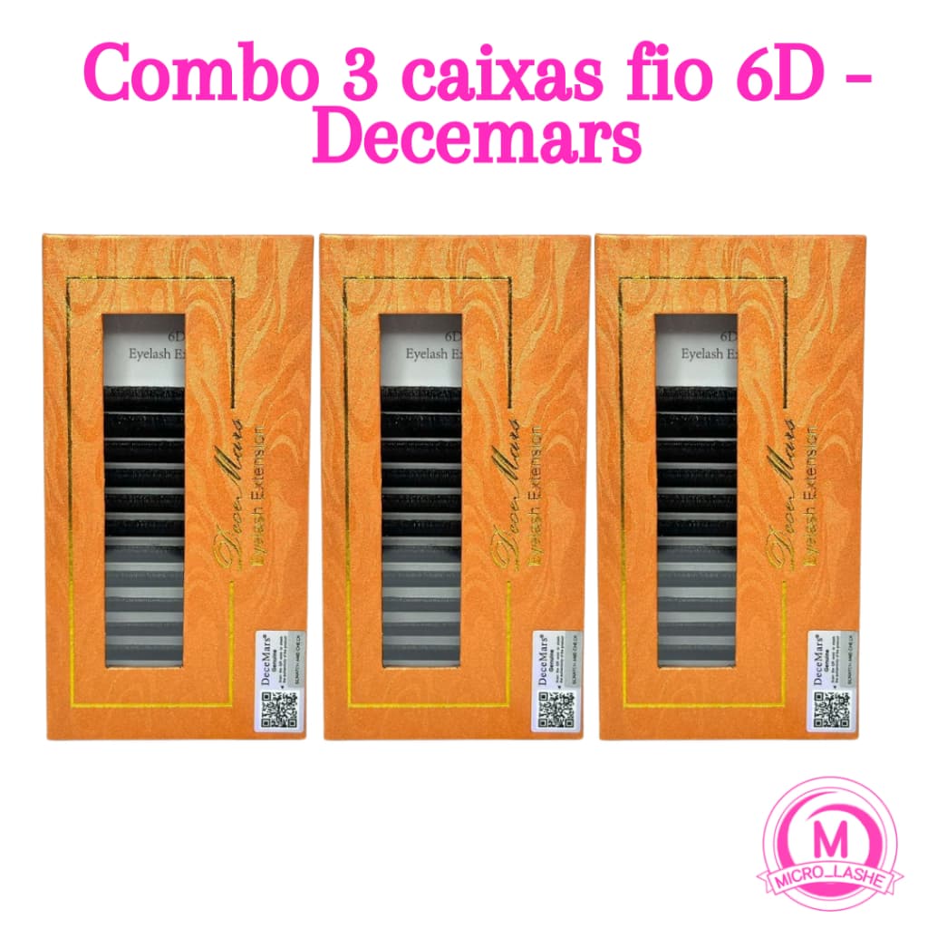 KIT 3 CÍLIOS DECEMARS 6D - ENVIO IMEDIATO