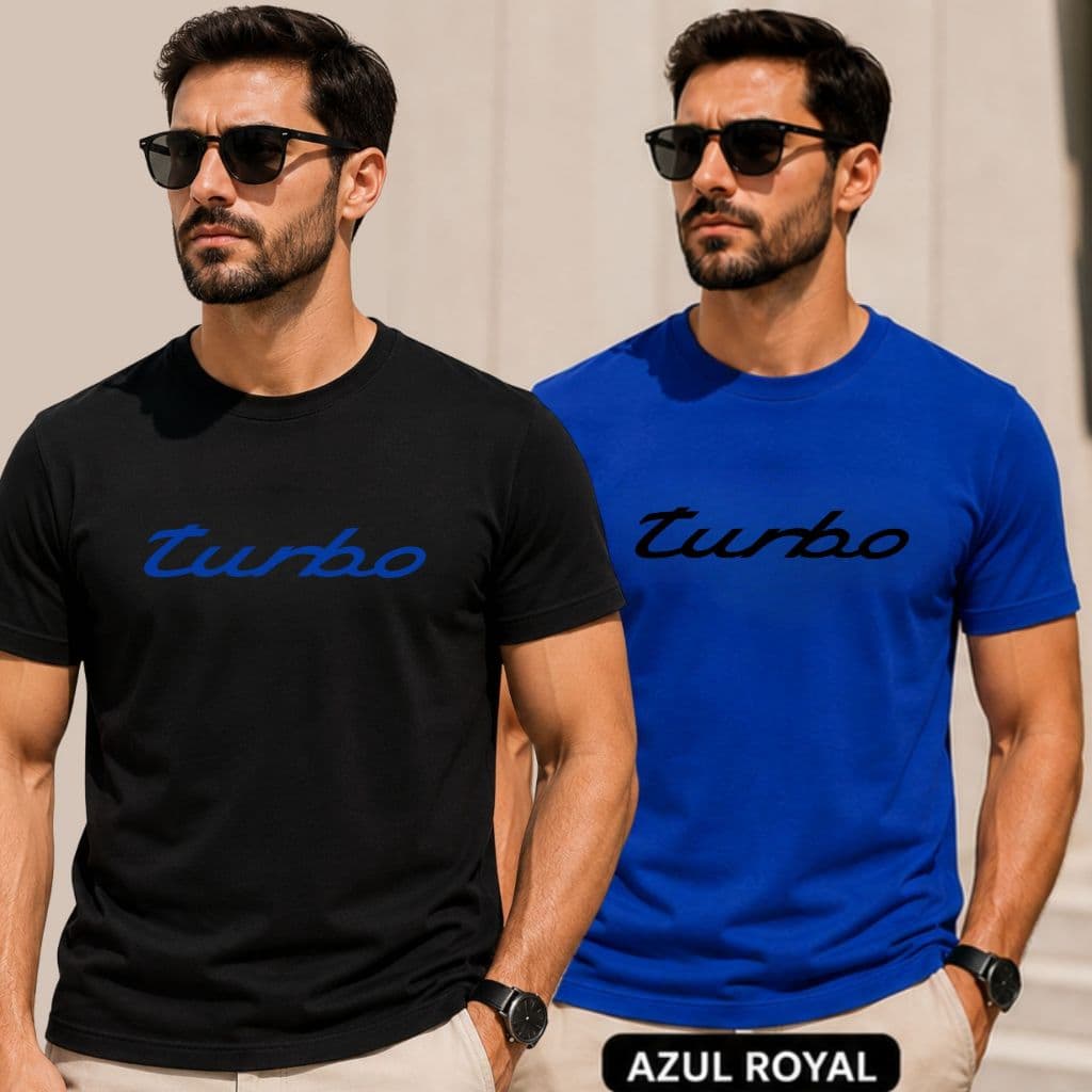 Kit 2 Camisetas Masculinas 100% Algodão Turbo Confortável Manga Curta Gola Redonda Lançamento Casual Uso Diario Unissex