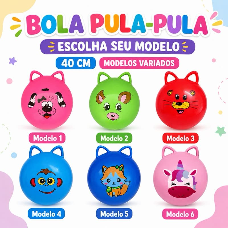 🔥Bola Pula-Pula Infantil Inflável Upa-Upa 45 cm com Alça e Selo Inmetro – Menino e Menina