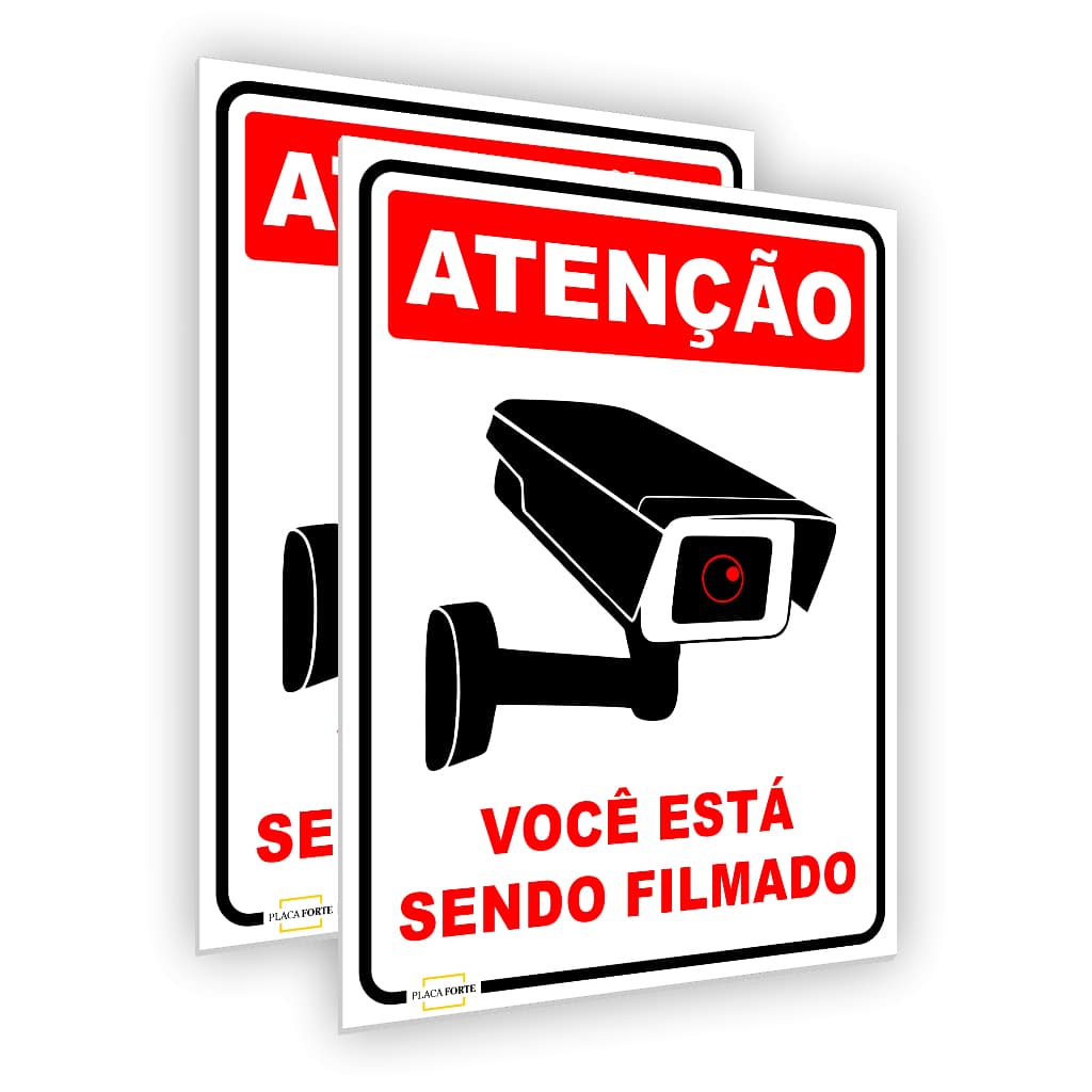 Placas Ambiente Monitorado Monitoramento 24 horas Câmeras de Segurança Para Empresa Casa