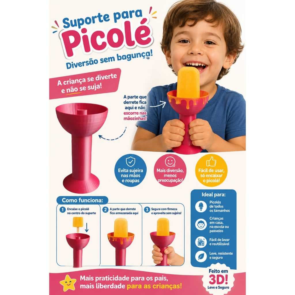 Suporte para Picolé Diversão sem sujeira