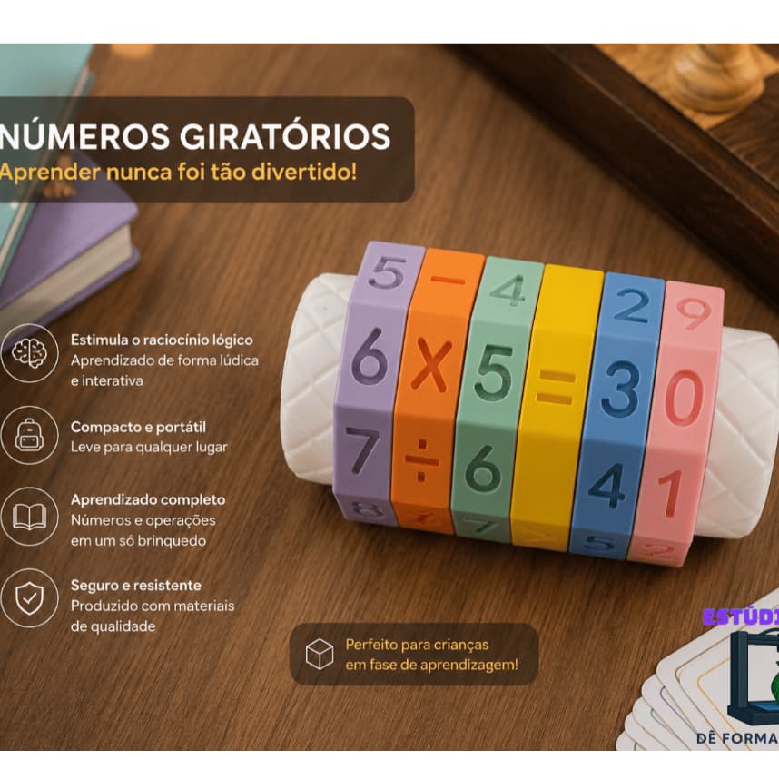 Brinquedo Educativo de Números Giratórios | Jogo Sensorial de Matemática | Desenvolvimento cognitivo