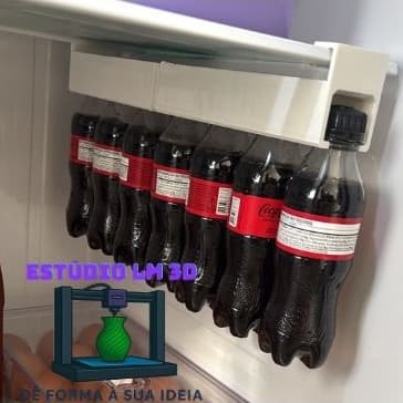 Suporte Organizador de Geladeira e/ou Armário para Garrafas Pequenas de Refrigerante – Porta Garrafinhas