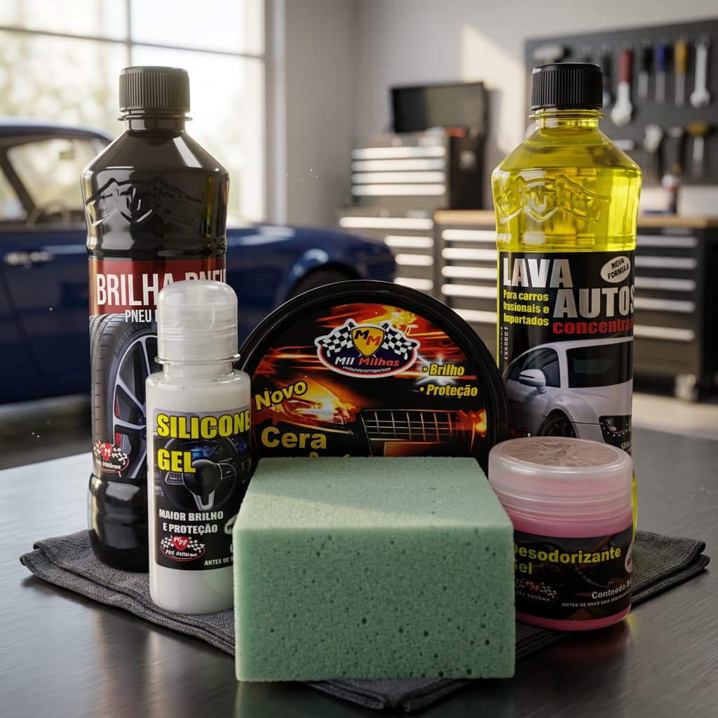 Kit Limpeza Automotiva Para Carros E Motos - Mil Milhas