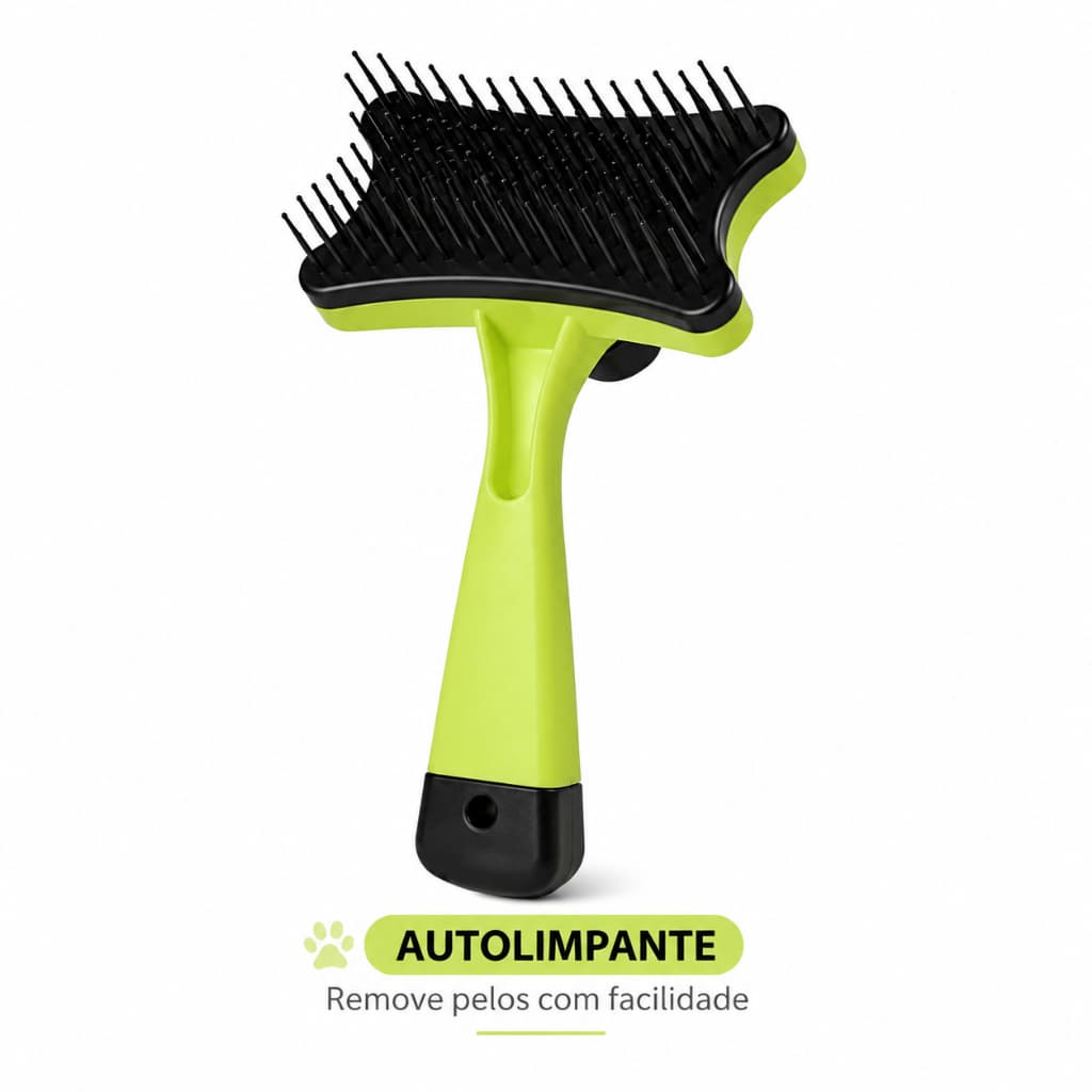 Rasqueadeira Autolimpante para Cães e Gatos Removedora de Pelos com Botão Limpeza Fácil