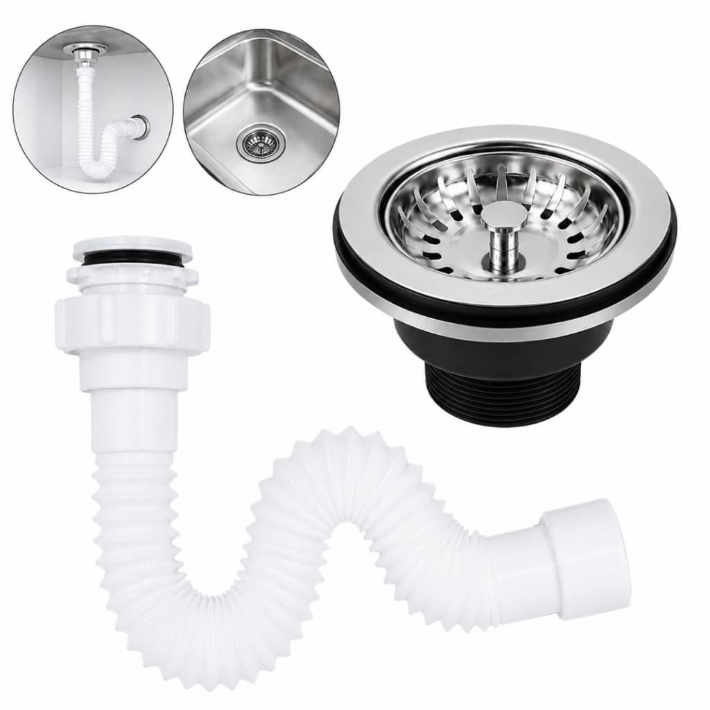 Kit Válvula Americana 3.1/2 + Sifão Branco Flexível Pia Tanque