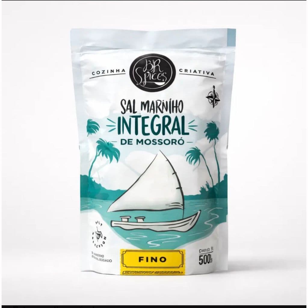 Sal Marinho BR Spices Integral De Mossoró Fino Pouch 500g e 1kg