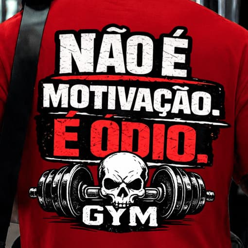 Camiseta Algodão Masculina Blusa Tshirt Academia Dia a Dia Confortavel Motivação Odio Gym Caveira