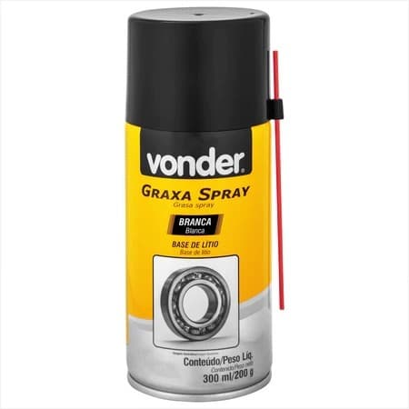Vonder Graxa Spray Branca 300ml/200g - Resistência à Água e Alta Temperatura