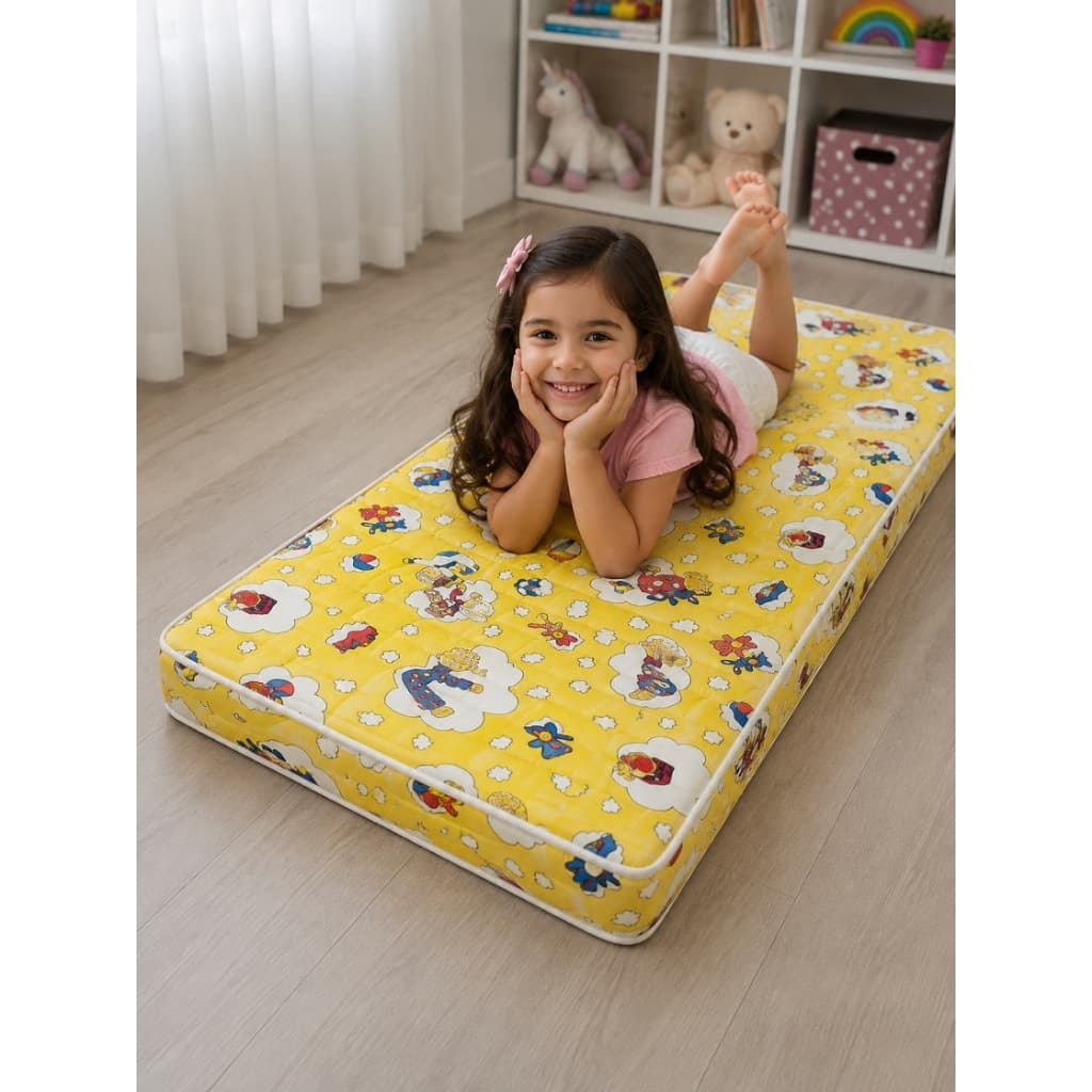 Colchão Infantil D18 150x70cm Branco Mini Cama Quarto Criança Macio Pequeno Portátil Berço Promoção