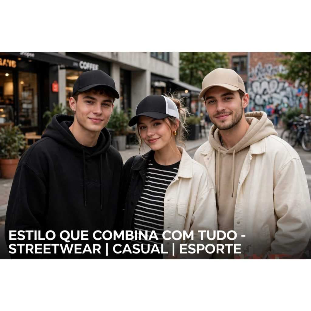 Boné Liso Masculino Feminino Telinha Respirável Aba Curva Casual Tucker Na Moda