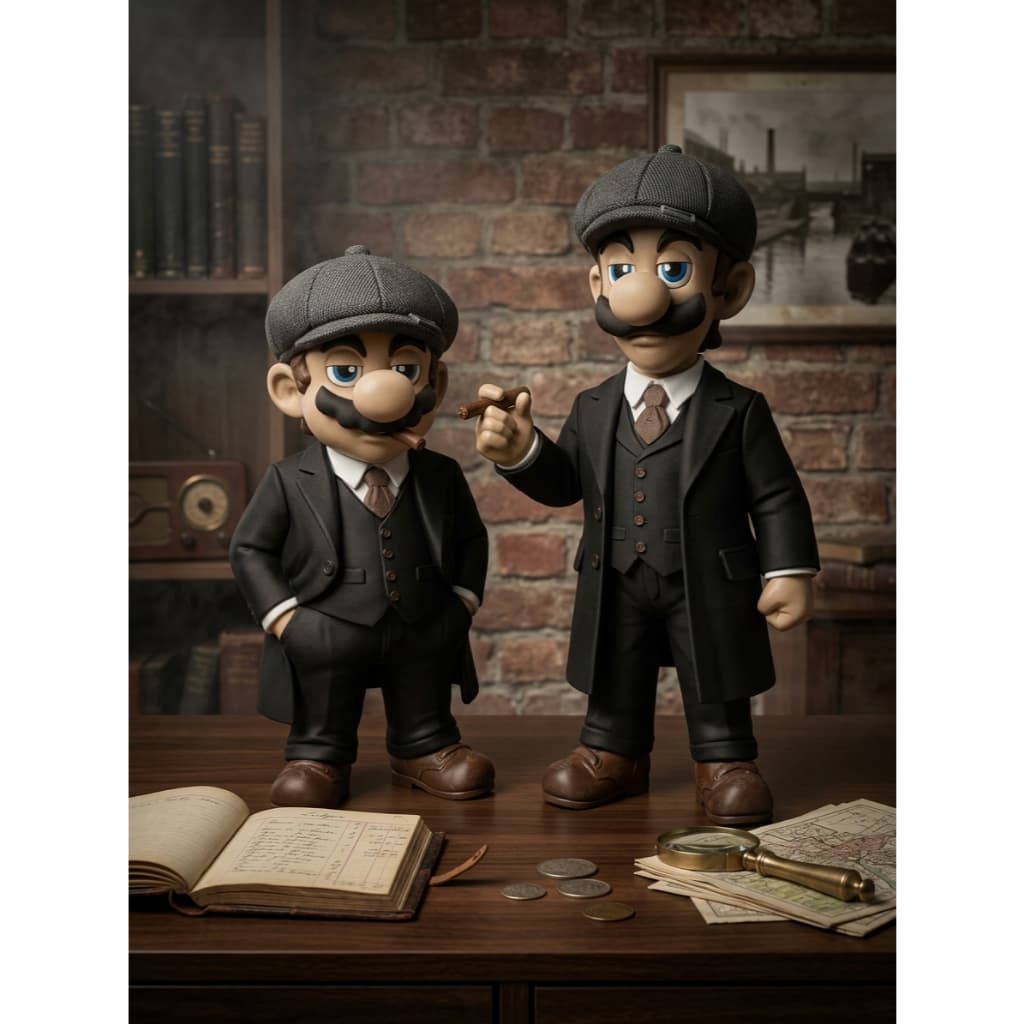 Bonecos Mario e Luigi – Estilo Shelby