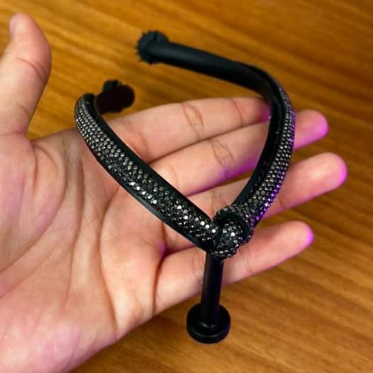 Tira Slim com Strass Elegante e Leve com Detalhe em Nó Feminina Brilhante Correia Fina Chinelos Artesanais