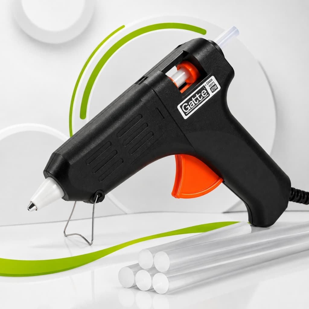 Pistola Cola Quente Gatte 40W Bivolt 127V 220V Artesanato Reparo Madeira Papel Cerâmica Plástico