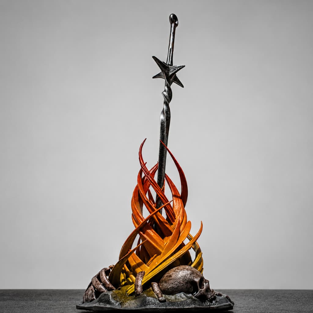 Fogueira Dark Souls Bonfire Decoração Impressão 3D Resina