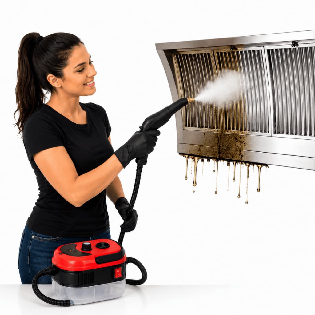 Limpador a Vapor 2500W Alta Pressão Multiuso 1 Litro 6 Nível Para Casa, Carro, Cozinha e Banheiro PRO