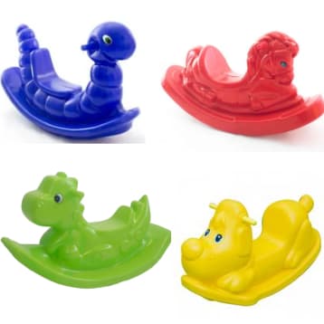 Kit Playground Infantil 4 Gangorras: Cavalinho, Cachorrinho, Dino e Nhoca 🛝