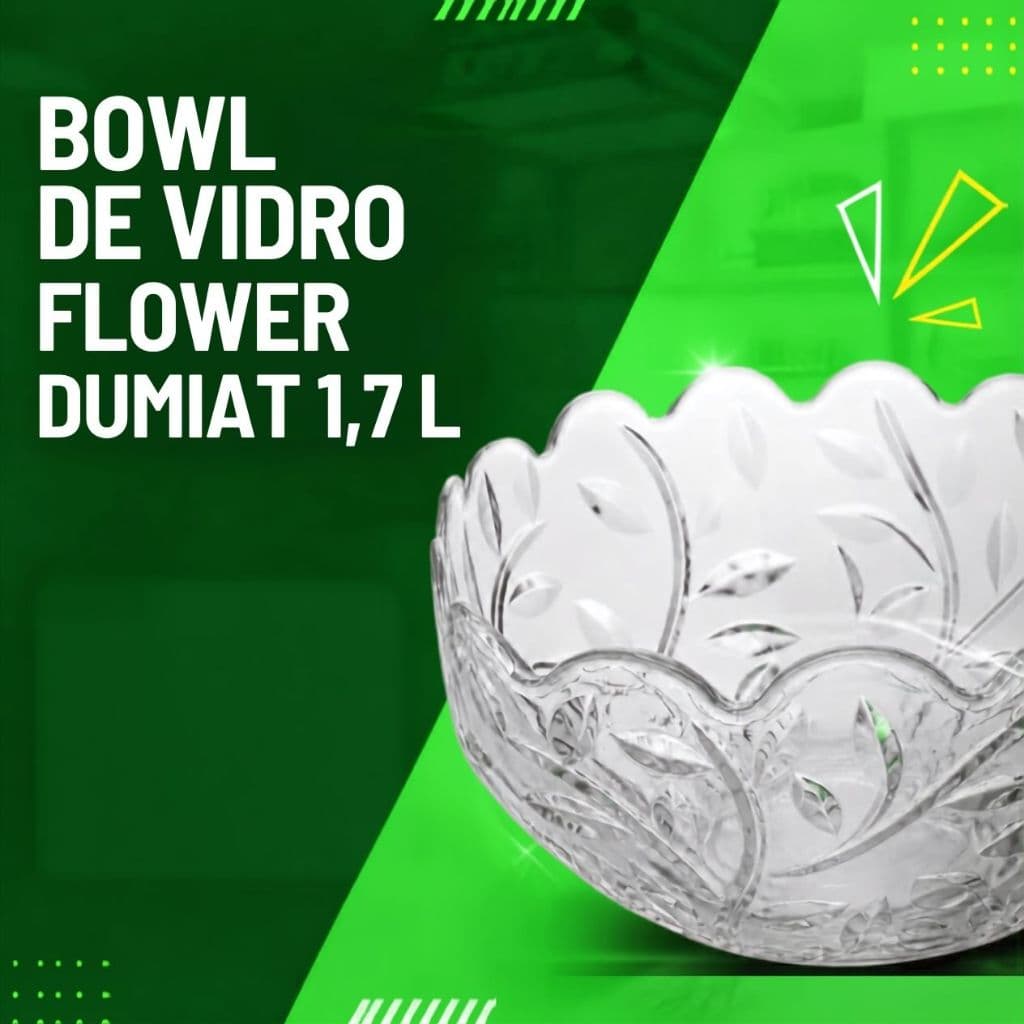 Bowl Grande de Vidro Flower Dumiat – 1,7 L