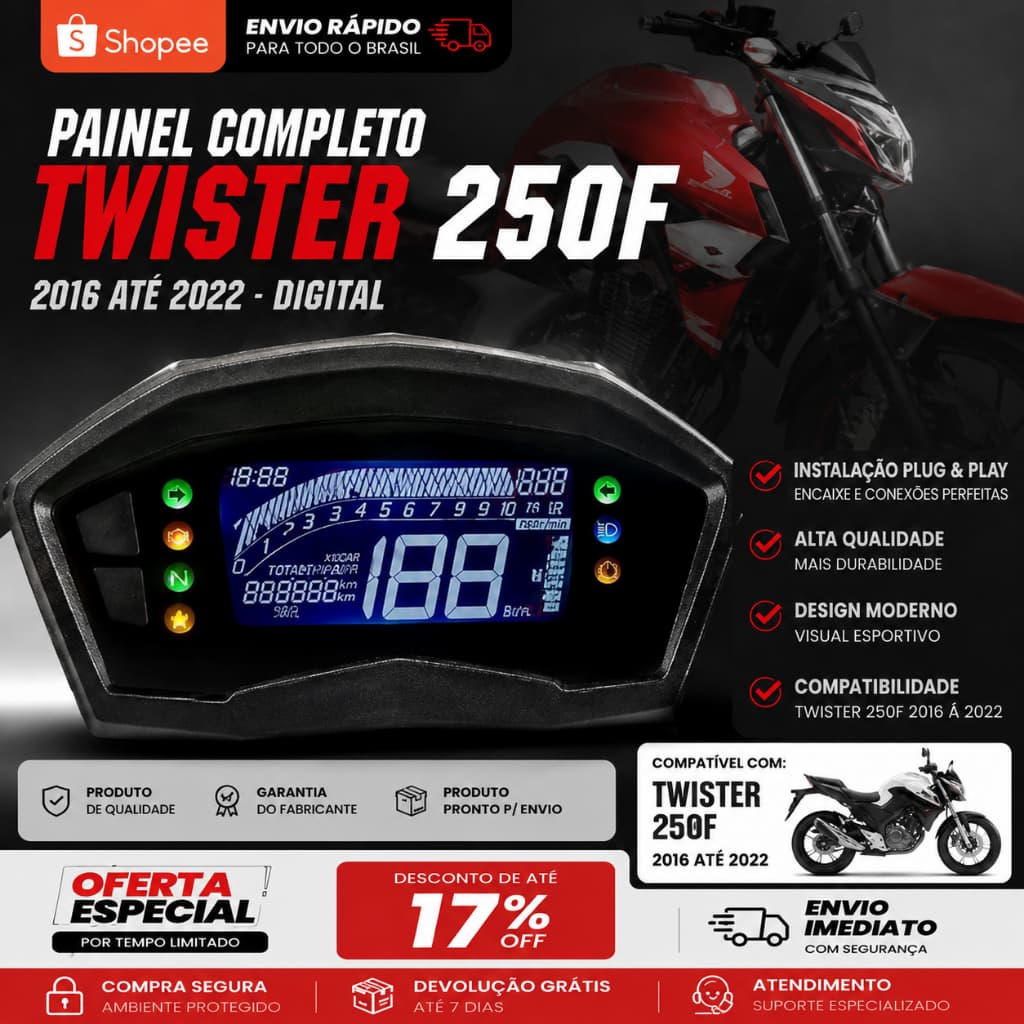 Painel Completo Twister 250F 2016 a 2022 Digital