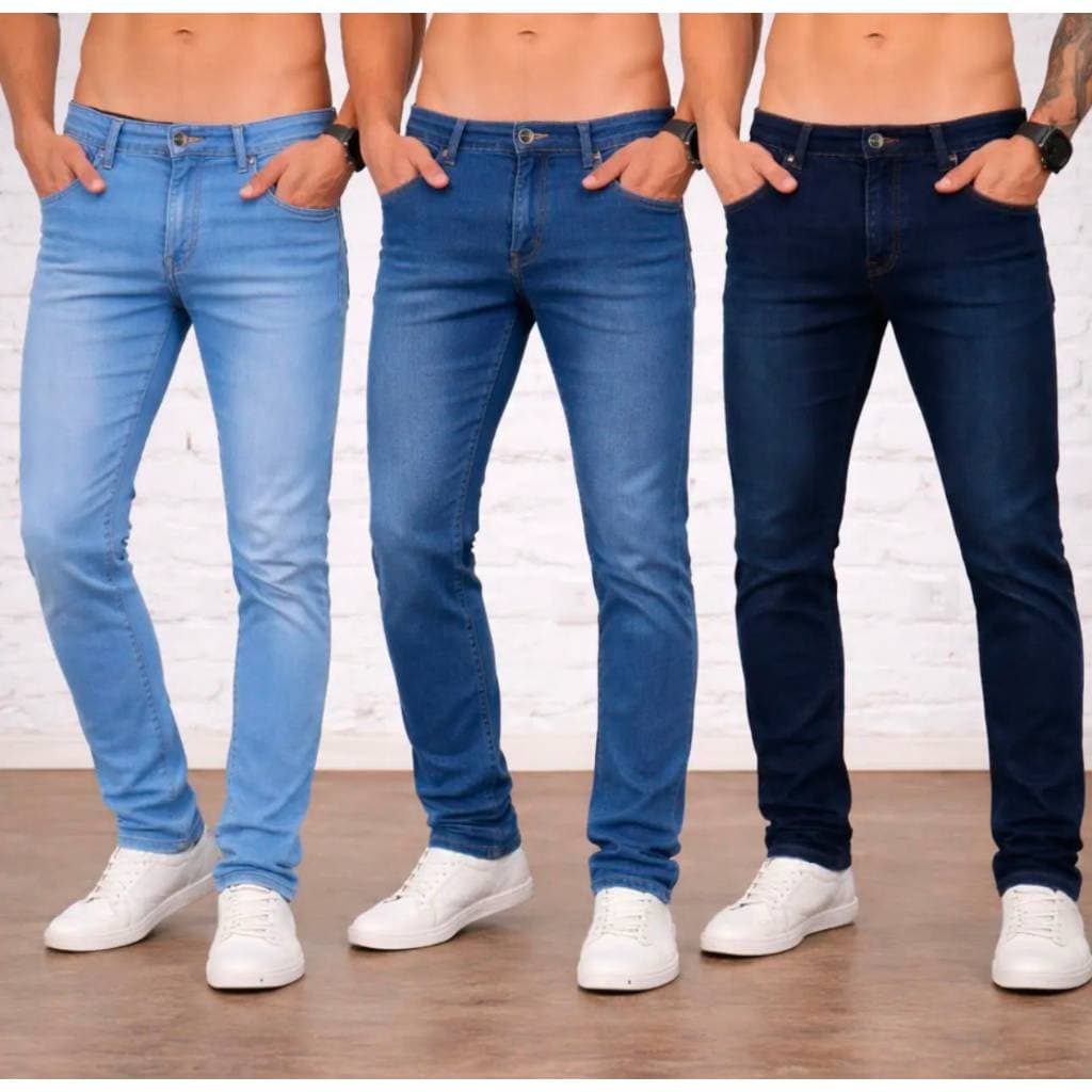 Kit C/3 Calça Masculina Jeans Roupas Masculinas