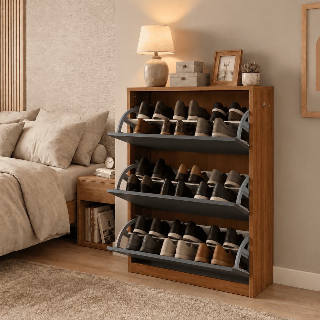 Organizador de Calçados Sapateira Vertical Articulado Slim Moderno para Quarto