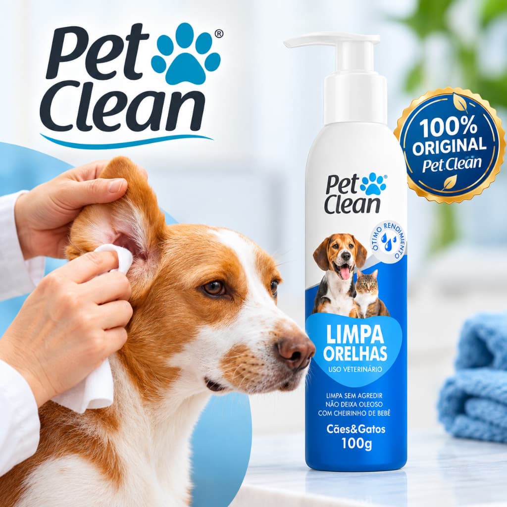 Limpador de Orelhas Ouvidos Ceras para Cachorro e Gato Pet Clean - 100 g