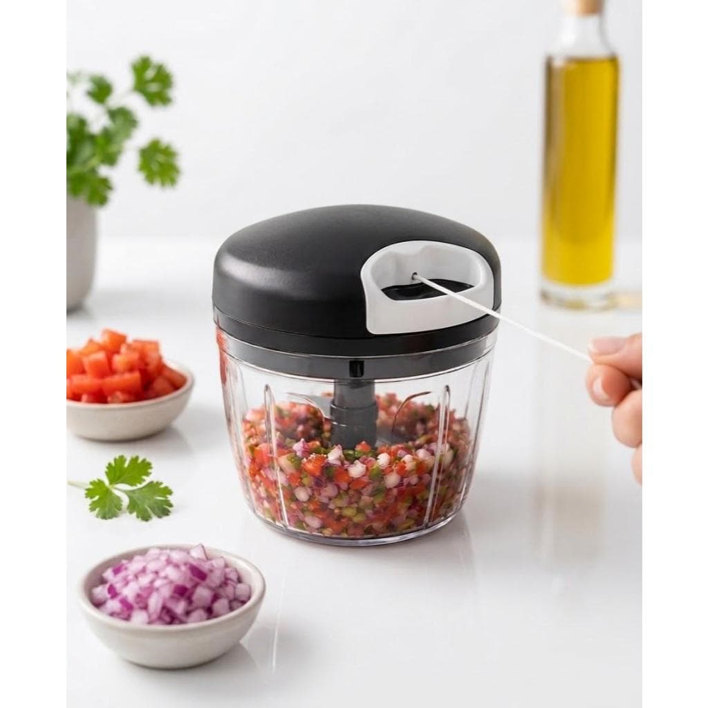 Triturador de alimentos 3 laminas resistente 500 ml super prático - processador de alho, cebola entre outros alimentos