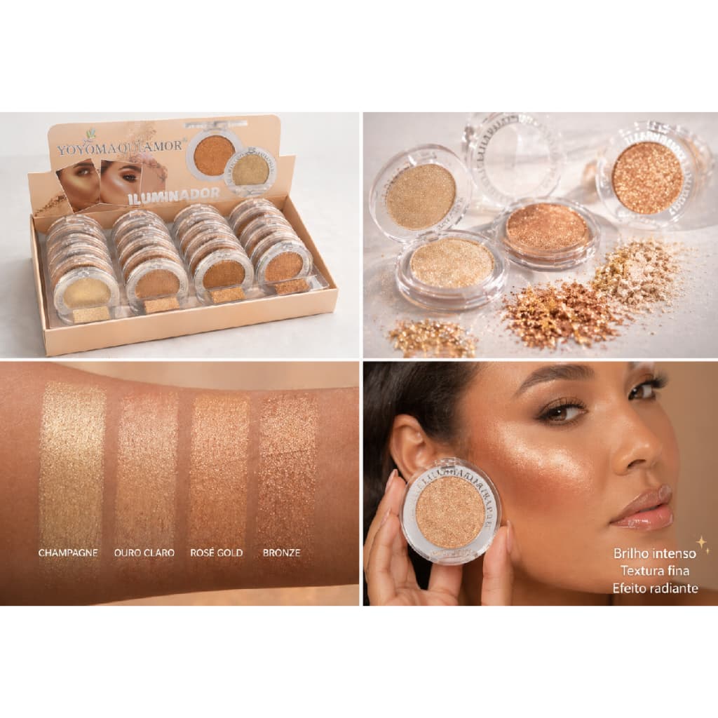 Yoyo Maquiamor Iluminador compacto brilho fino natural