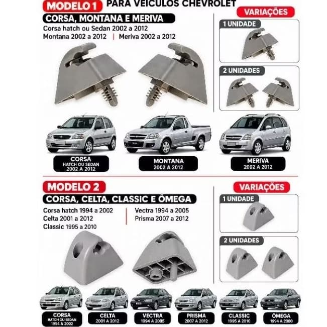 Suporte Quebra Sol Cinza Corsa Celta Montana Meriva Vectra Prisma Classic Omega