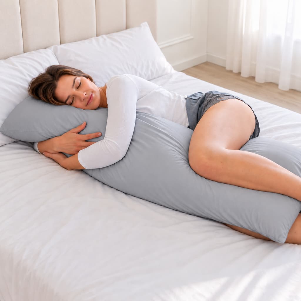 Travesseiro de Corpo  Xuxão Com Fronha de Zipper Antialérgico 1,40 x 40cm