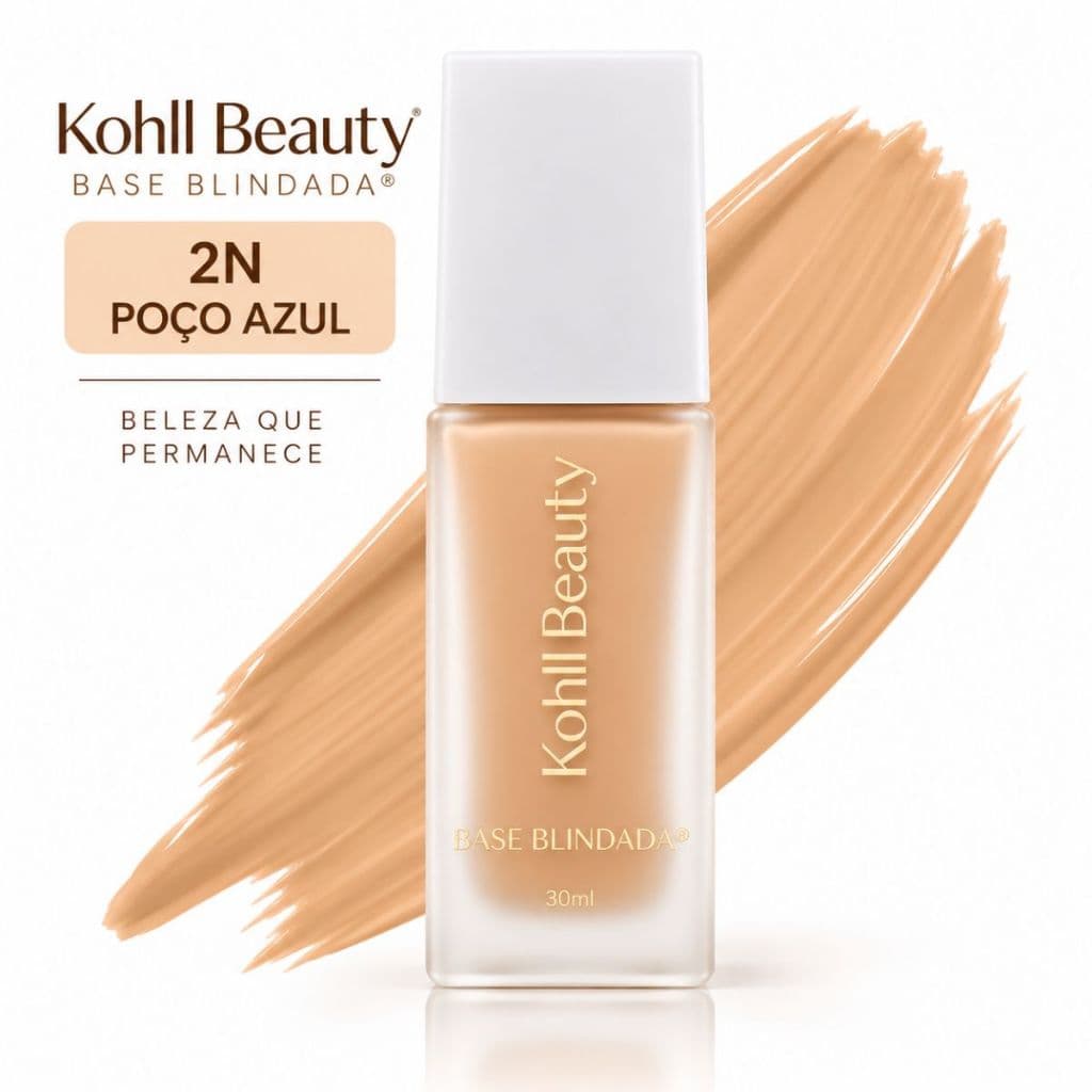 Kohll Beauty Base Blindada Alta Cobertura E Longa Duração Com Acabamento Semi-Matte E Hipoalergênico À prova d´água