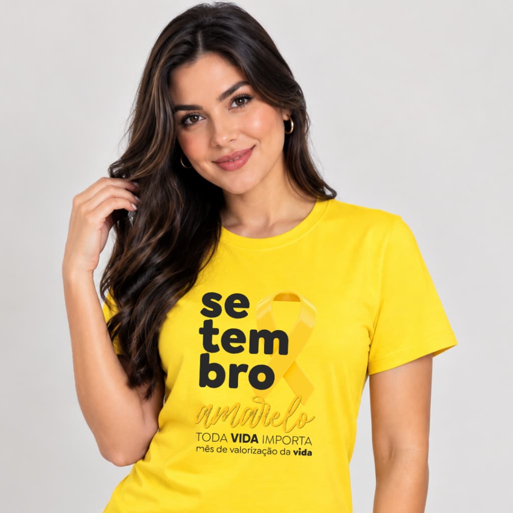 Camiseta Setembro Amarelo | Escolha a Vida | Blusa Personalizada
