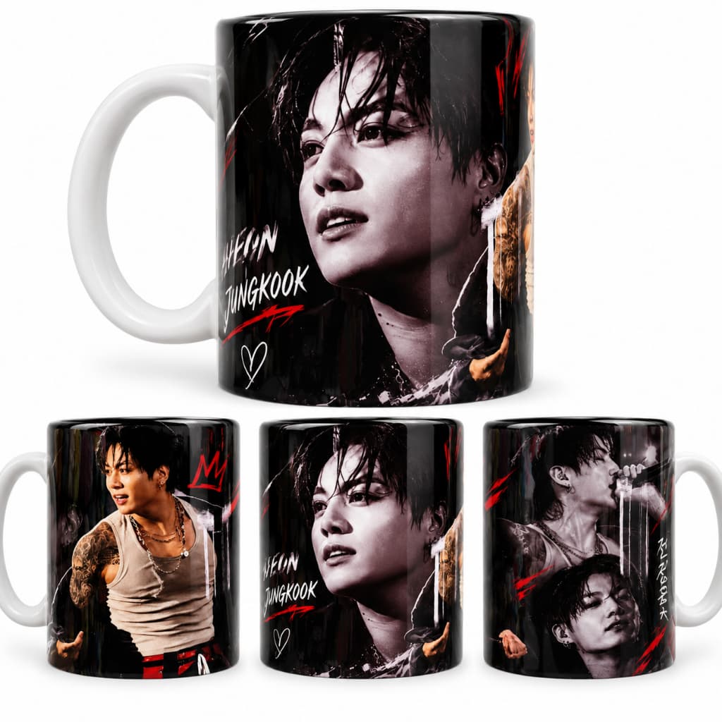 CANECA ARMY JEON JUNGKOOK BY KOREA AURA, 325ML, CERAMICA, PRESENTE PERFEITO PARA TODAS AS ARMYS