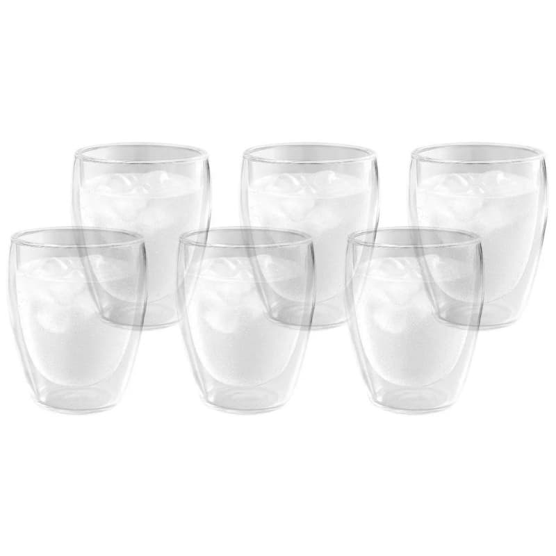 jogo de copos vídro duplo 330mlJogo de Copos de Vidro para Cappuccino 350ml 6 Peças Haus Concept Inspire