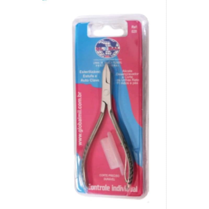 01 Alicate Desencravador e Cortador De Unhas Para Mãos e Rés Reto. Global Mil Ref. 020