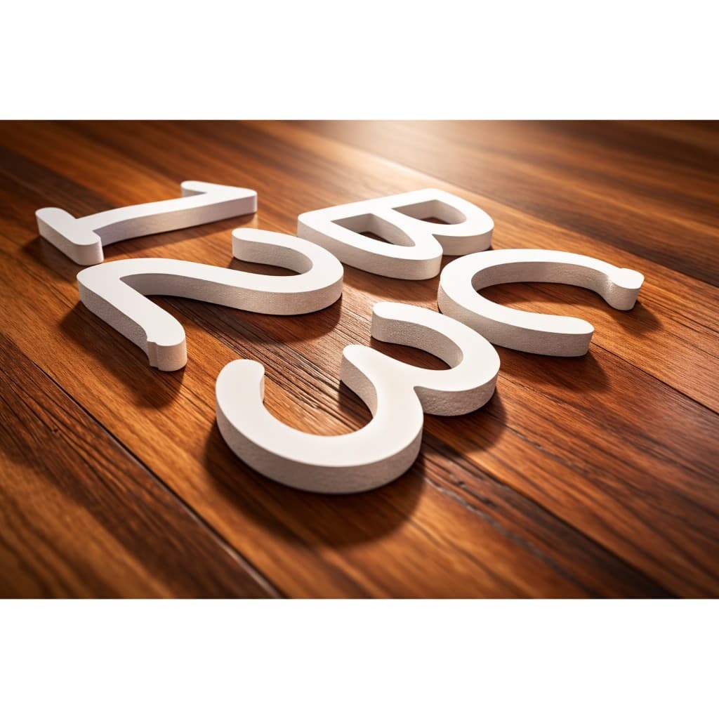 Letra e Número em PVC EXPANDIDO branco, 20cm, 30cm ou 40 cm Altura / espessura de 10mm - 1 UNIDADE