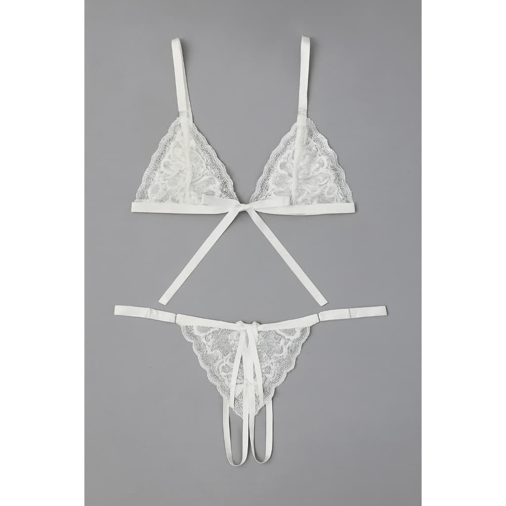 Conjunto Super Sensual Rendado Calcinha Fio Dental Com Abertura