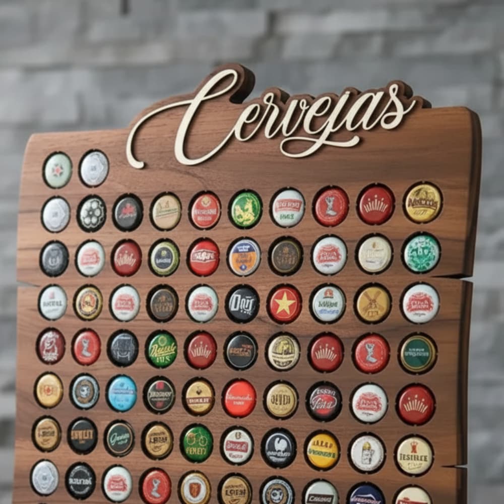 Porta Tampinhas de Cerveja de Encaixe em Madeira - Decoração Sofisticada Varios Modelos